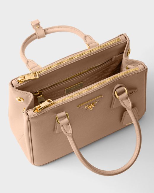 Prada Natural Galleria Small Saffiano Leather Bag