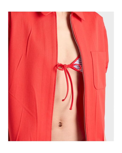 Prada Red Interlock Jersey Bikini Top