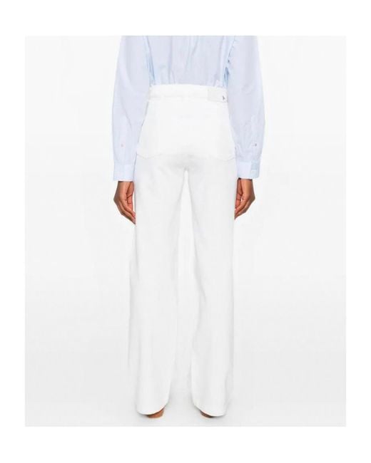 Patrizia Pepe White Wide-Leg Denim