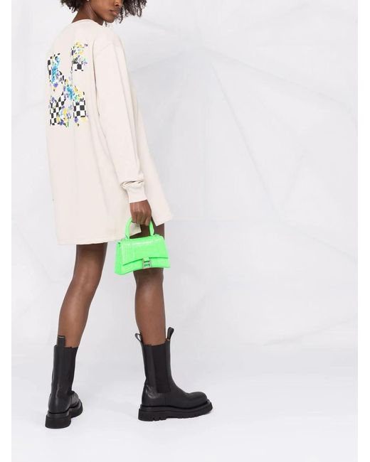 Off-White c/o Virgil Abloh White Floral-Arrows Sweater Dress