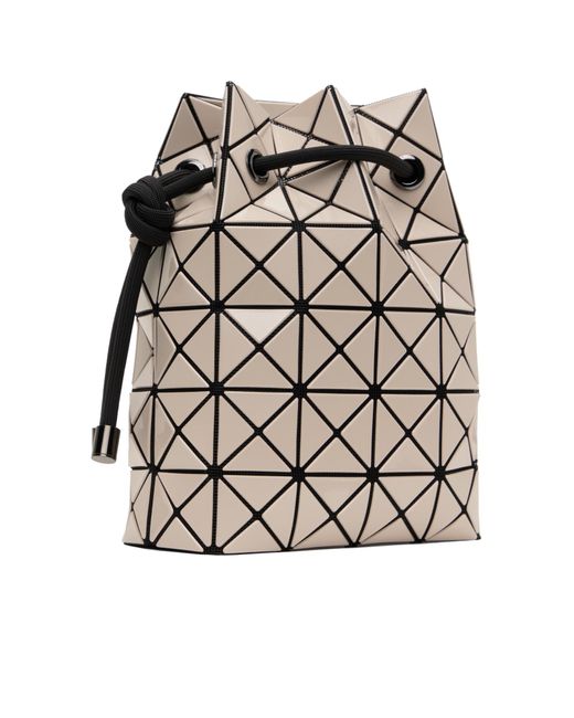 Issey Miyake White Geometric-Pattern Bucket Bag