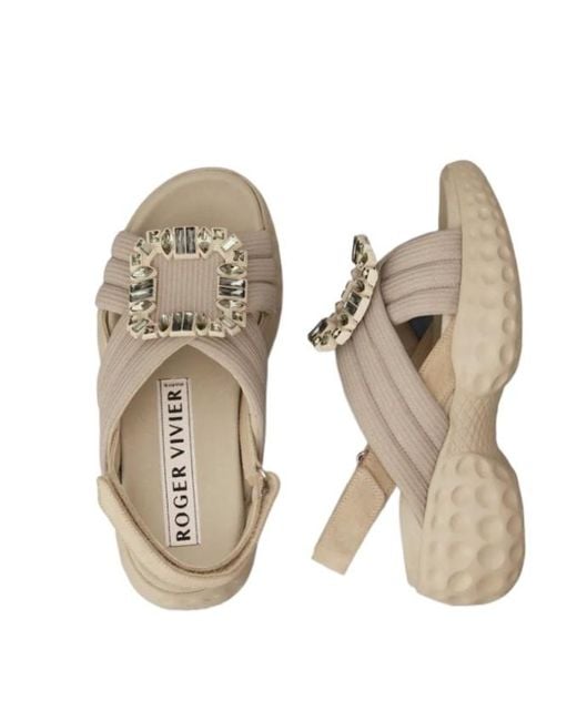 Roger Vivier Gray Viv' Run Light Sandals