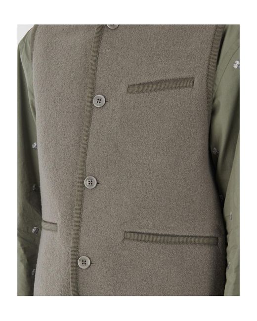 Rier Green Sleeveless Wool Vest for men