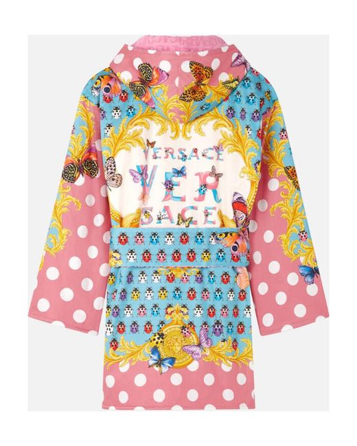 Versace Red Baroque-Printed Belted Bathrobe for men