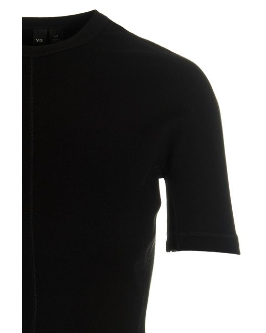 Y-3 Black Logo Printed Short-Sleeved Crewneck T-Shirt