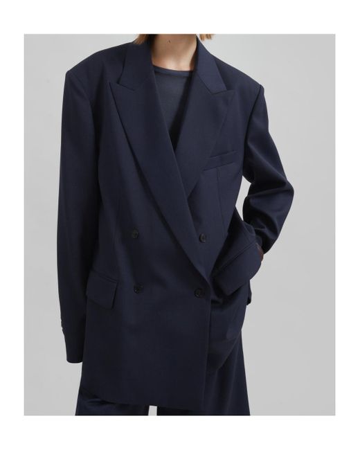 Frankie Shop Blue Newark Double Breasted Blazer
