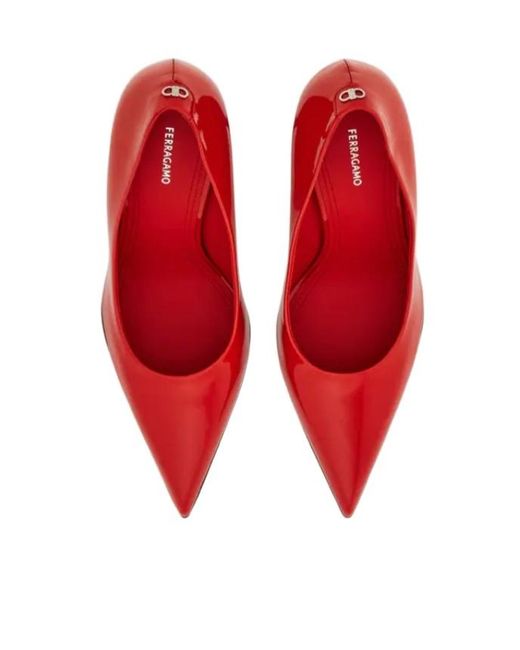 Ferragamo Red Ferragamo Pointed Toe Pumps