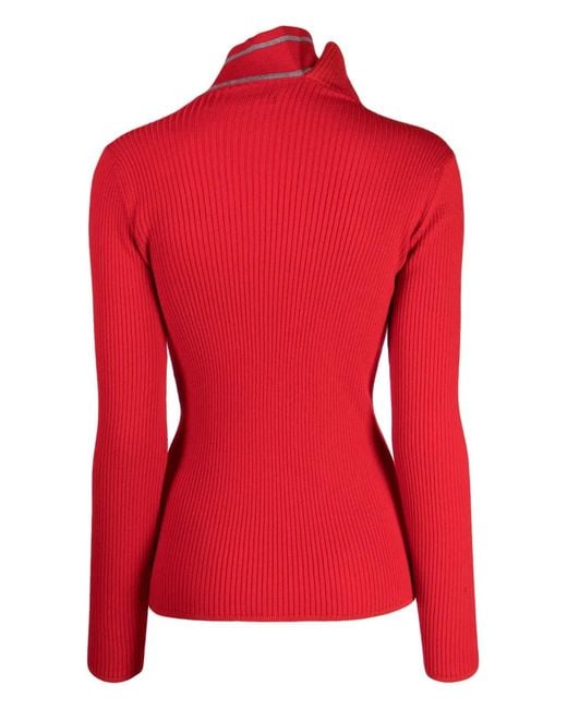 Y. Project Red Asymmetric Ribbed Jumper