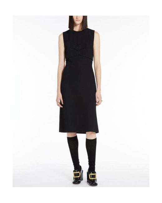 Sportmax Black Mirto Crewneck Sleeveless Dress