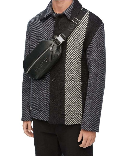 Loewe Gray Convertible Zipped Sling Bag for men