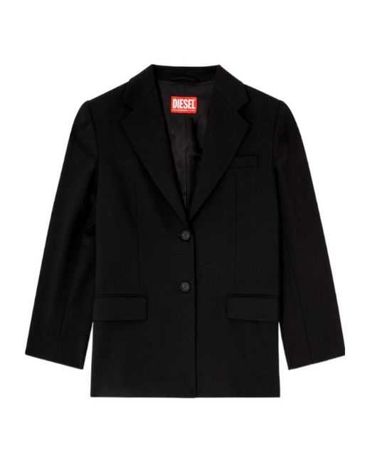 DIESEL Black Single-Breasted Blazer