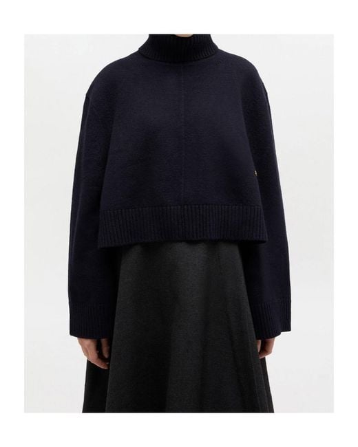 Ganni Blue Wool Turtleneck Jumper