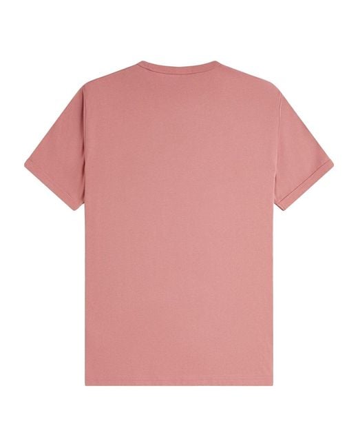 Fred Perry Pink Crewneck Shortsleeve Tshirt for men