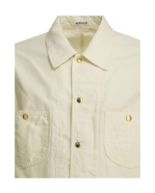 Auralee White Ox Shirt Jacket for men