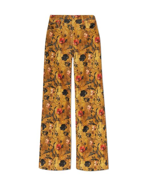 R13 Natural Floral Pattern Track Pants