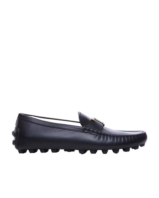 Tod's Blue Logo-Plaque Slip-On Loafers