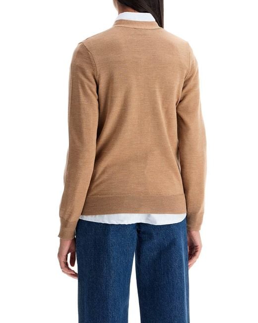 A.P.C. Natural Salome Logo Embroidered Cardigan