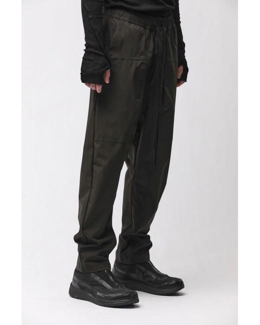 Thom Krom Black Woven Low Crotch Trousers for men