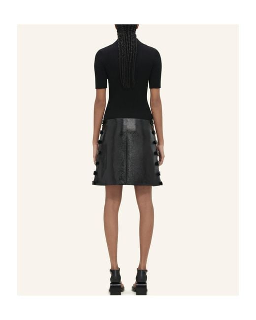 Courreges Black Courrèges Rib Knit Short-Sleeved Polo Shirt