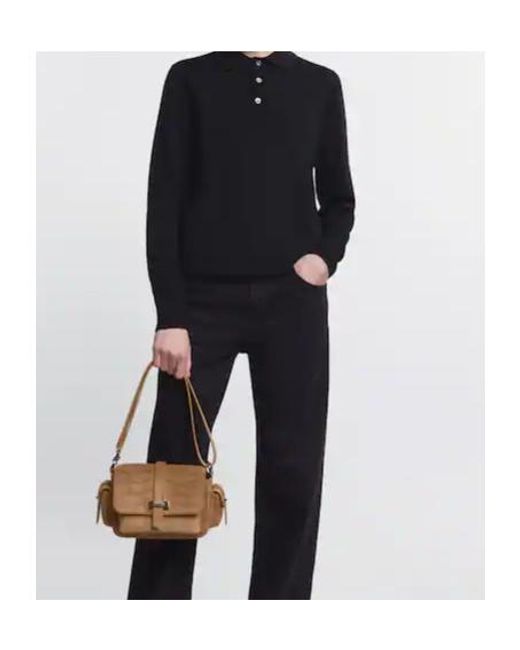 Hogan Brown Embossed Small Flap Shoulder Bag