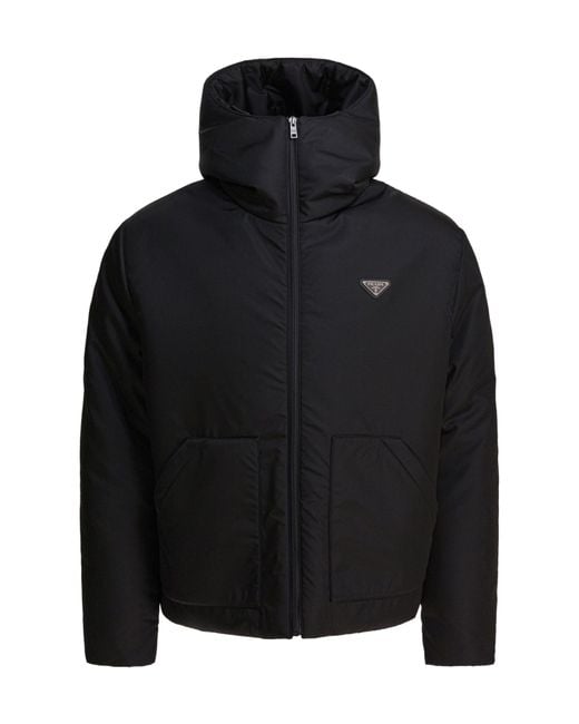 Prada Black Re-Nylon Hooded Jacket for men