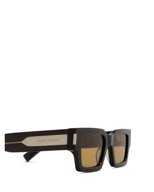 Saint Laurent Green Eyewear Rectangular Frame Sunglasses for men