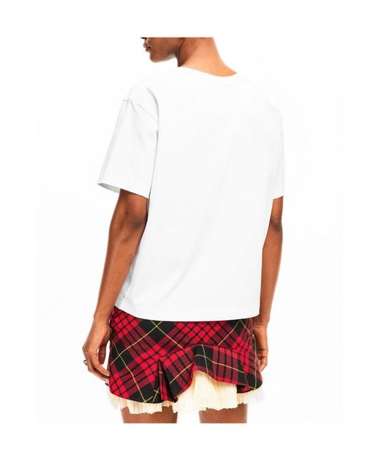 McQueen White Alex Skull Lace T-Shirt