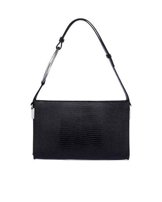 Dondup Black Lizard-Effect Tote Bag