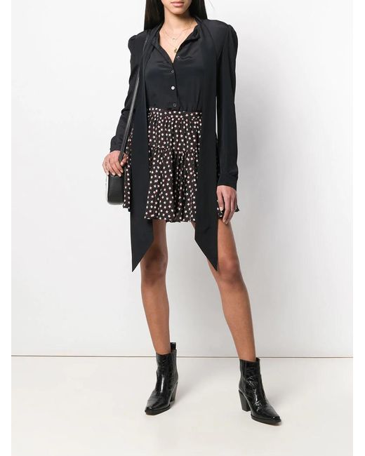 Saint Laurent Black Gathered Skirt