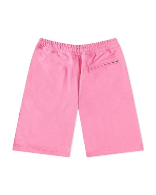 McQueen Pink Logo Printed Shorts for men