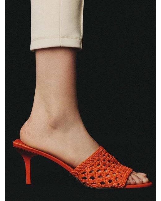 Jacquemus Red The Cubisto Mules