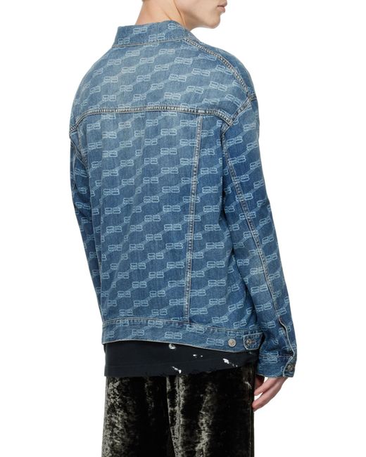 Balenciaga Blue Giacca Bb Monogram Large Fit Da Uomo for men
