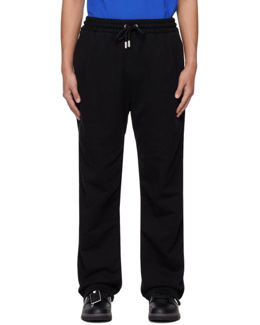 Off-White c/o Virgil Abloh Black Drawstring Straight Leg Trousers for men