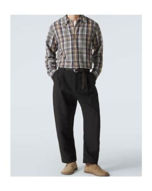 Studio Nicholson Black Tuck Cotton-Blend Tapered Pants for men