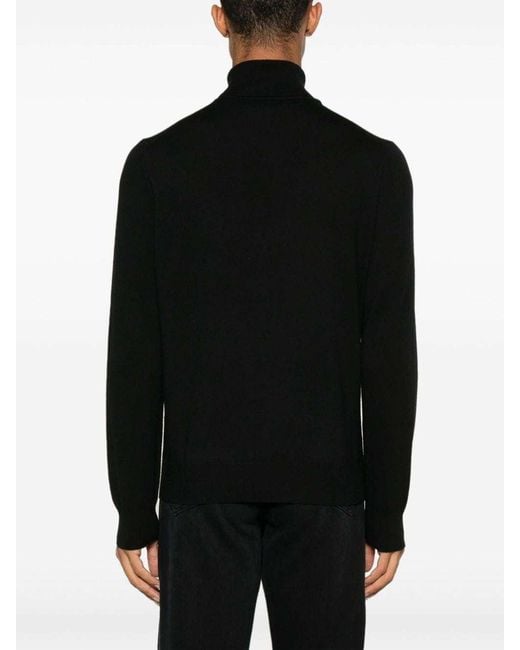 Fay Black Dolcevita Roll-Neck Long-Sleeved Jumper for men
