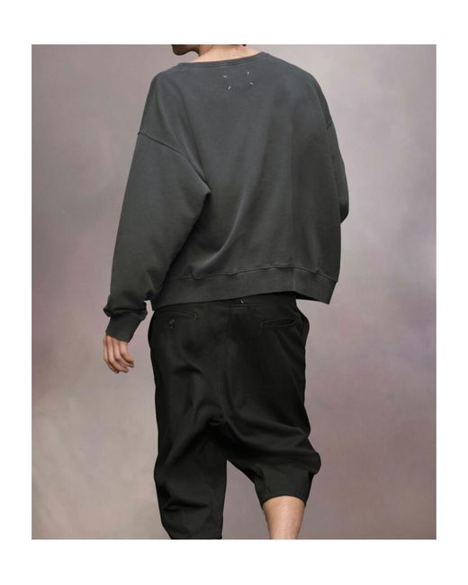 Maison Margiela Gray Numbers Motifed Crewneck Sweatshirt for men