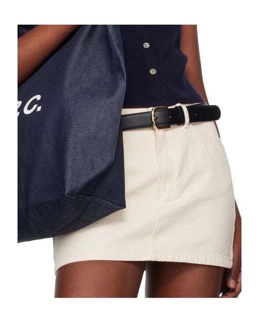 A.P.C. White Leather Belt