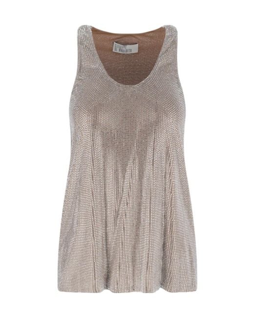 GIUSEPPE DI MORABITO Brown Embellished Tank Top
