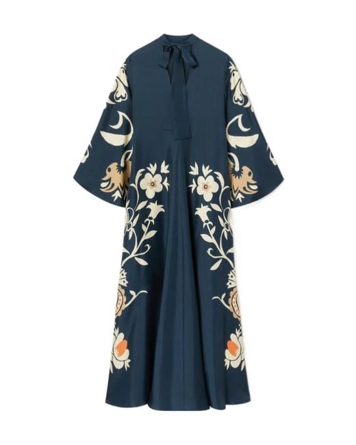 LaDoubleJ Blue La Doublej Floral V-Neck Dress