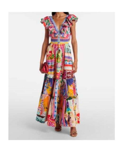 Camilla White Embellished Cutout Cotton Maxi Dress