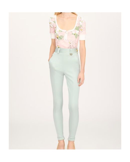 Chloé Green High-Waisted Knit Pants