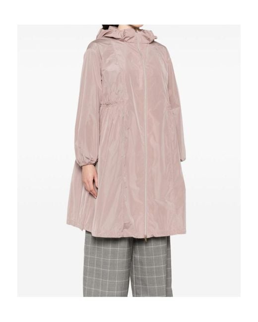 Herno Pink Zip-Up Hooded Coat