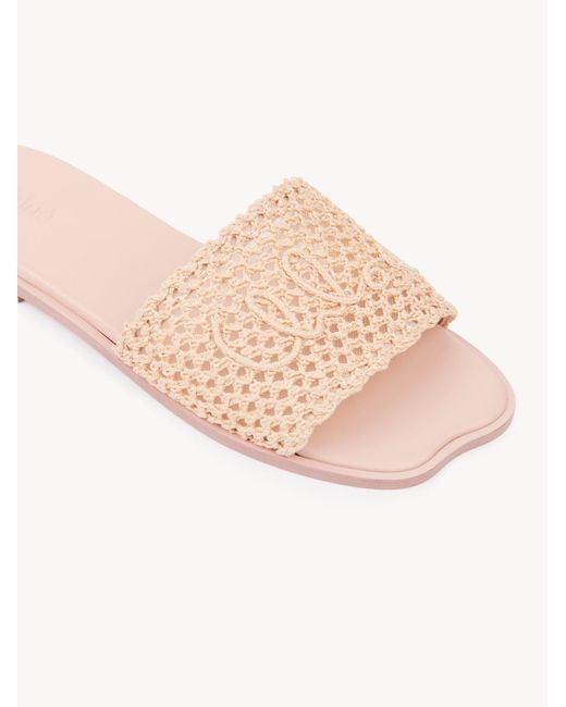 Chloé Natural Chloé Flower Crocheted Slides