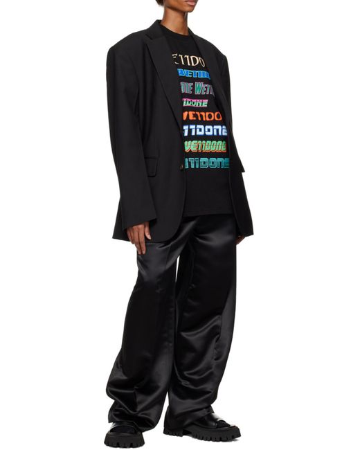 we11done Black Logo-Print Cotton Sweatshirt for men
