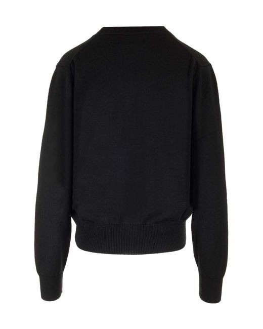 AMI Black Ami De Coeur Logo Embroidered Buttoned Cardigan