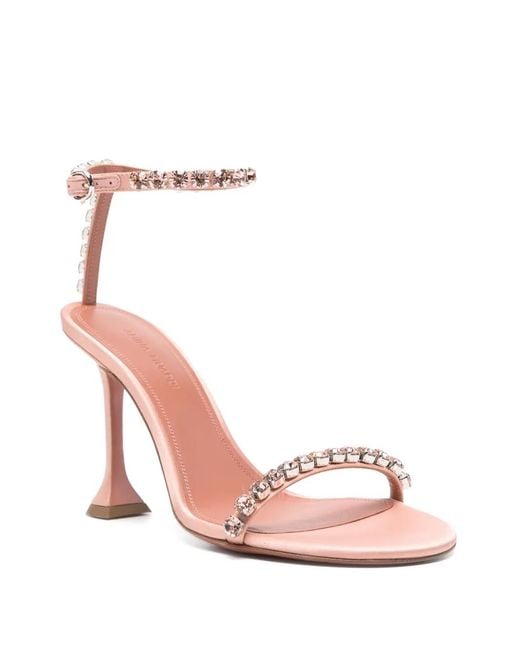 AMINA MUADDI Pink 95Mm Gigi Crystal-Embellished Sandal