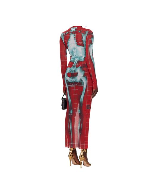 Jean Paul Gaultier Red Long Sleeve Dress