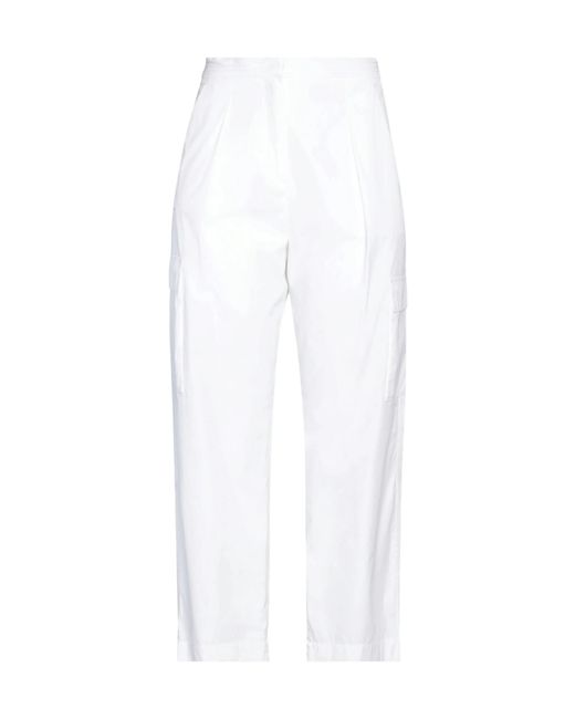 Max Mara White Solid Casual Pants