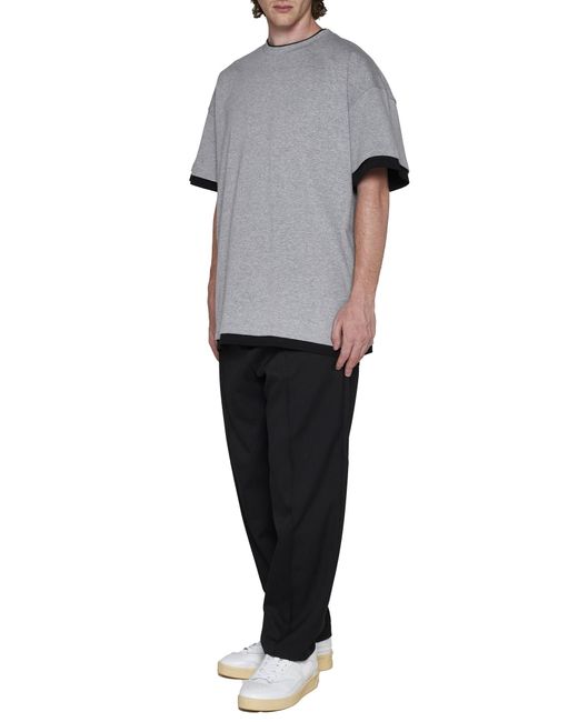 Jil Sander Gray Round-Necked T-Shirt for men