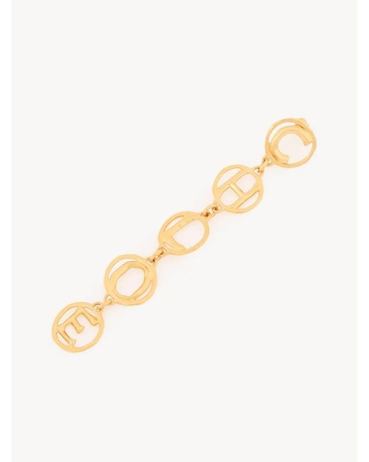 Chloé Metallic Chloé Script Logo Plaque Earrings